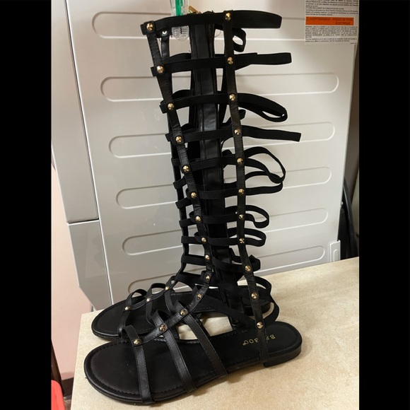 Bamboo women’s black flat sandals size 10 - Picture 3 of 8